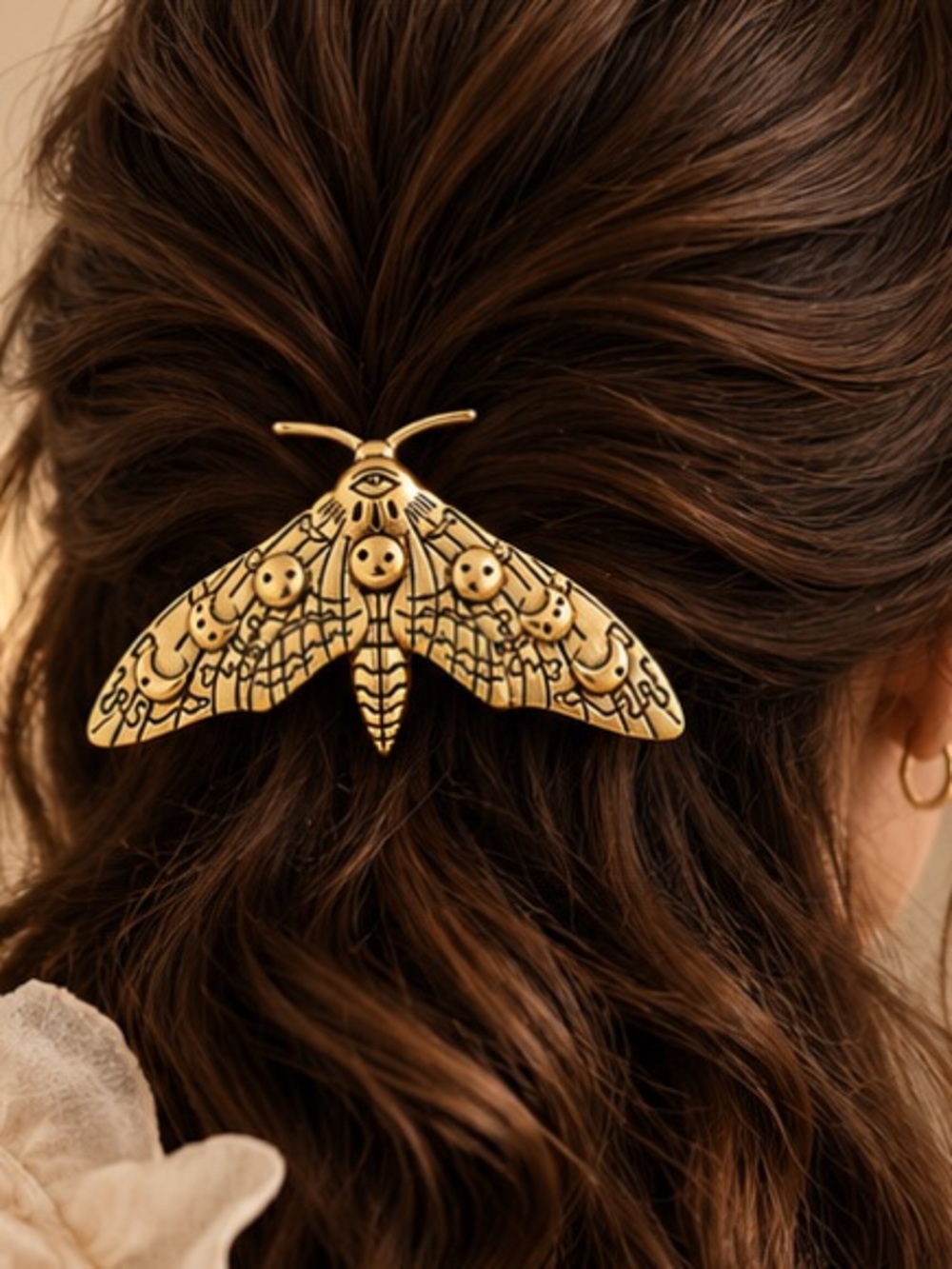 Gold Moth Hair Clip Celestial Wing Hair Barrette Vintage Hair Accessory